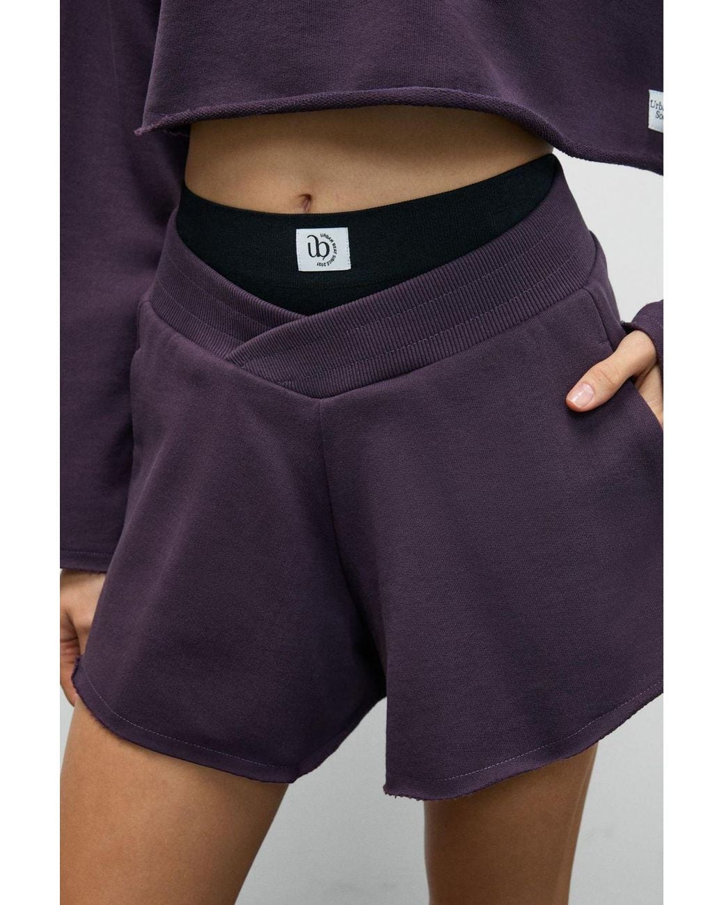 Grimelange Blue High Waist Wide-Leg Sweat Shorts