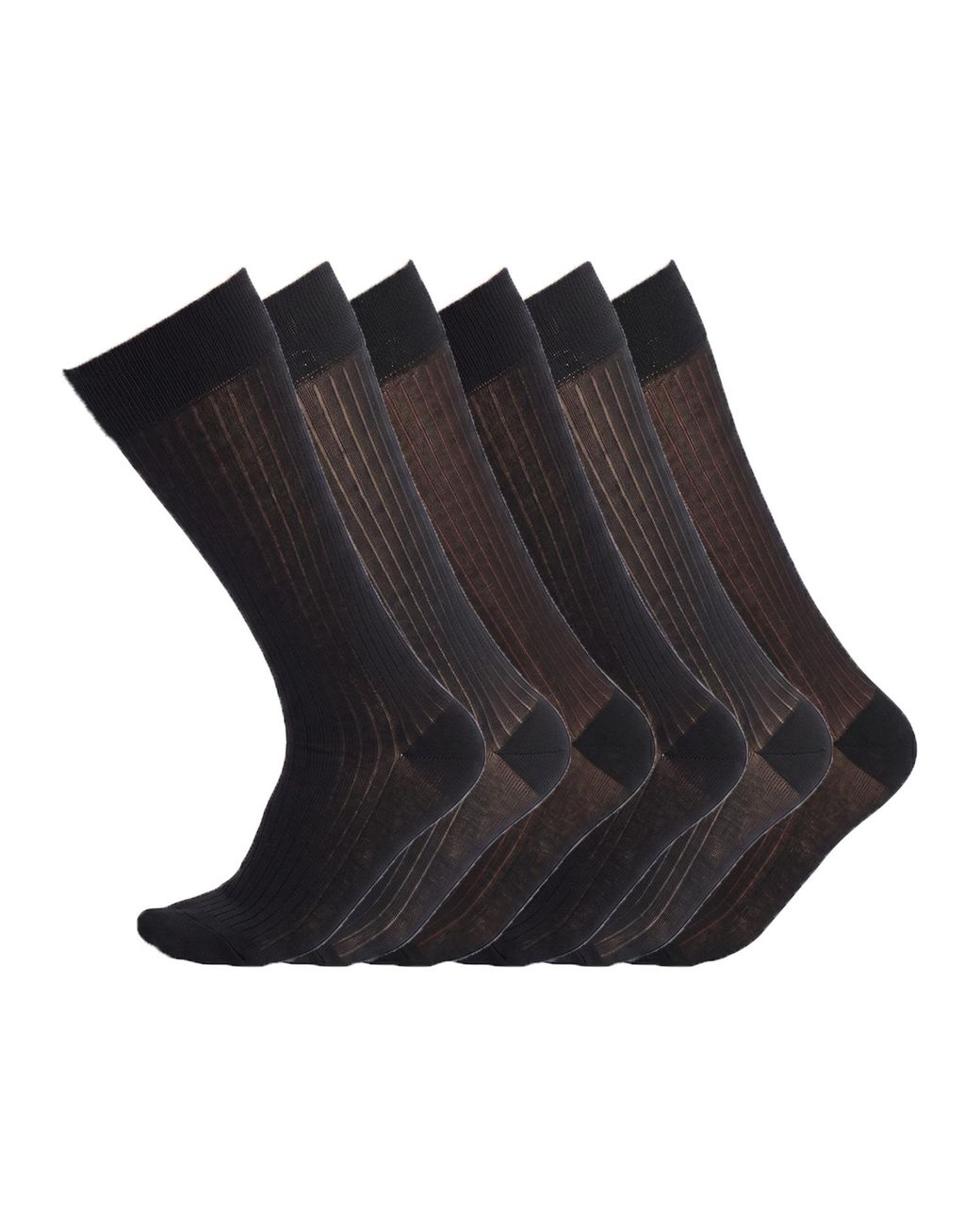 Pro Socks Black 6 Pairs Executive High-Top Seamless S9802 for men