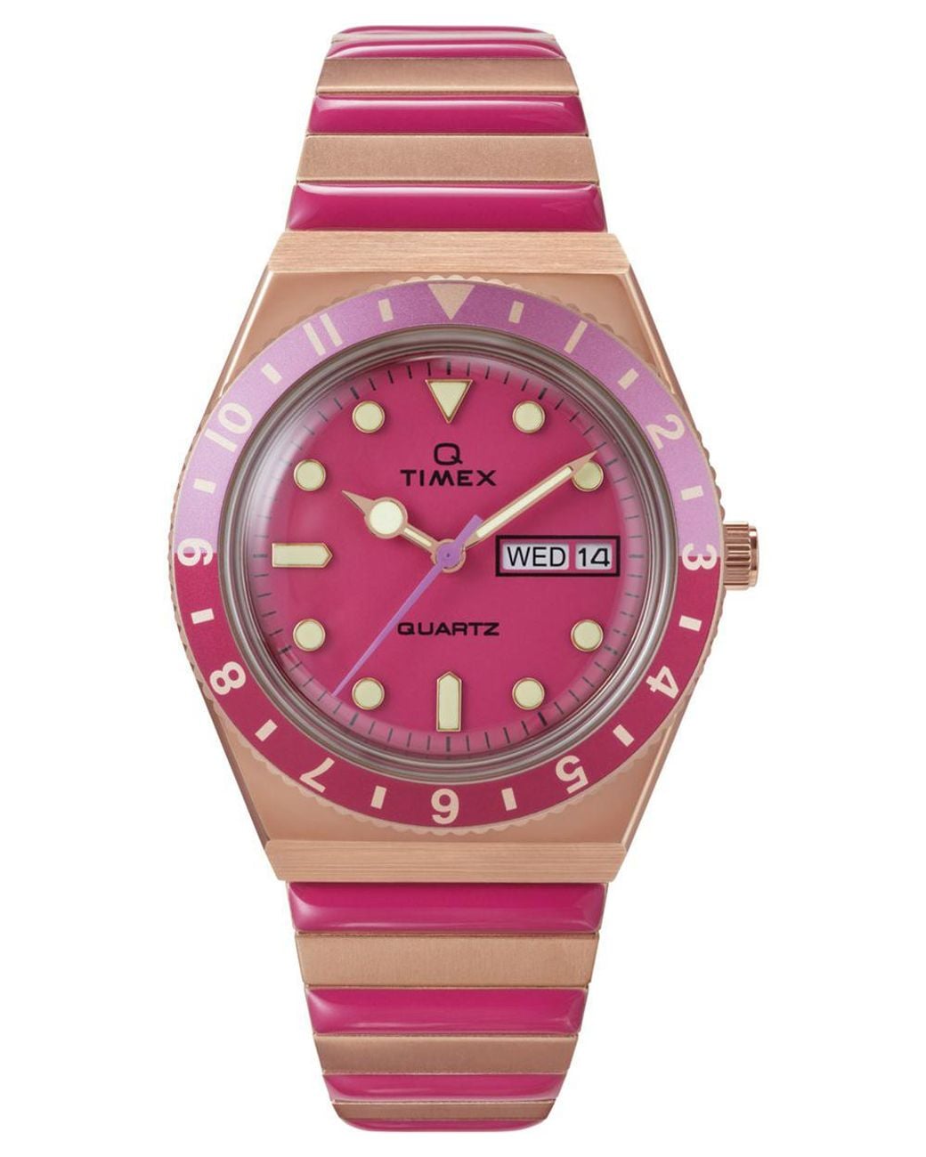 Timex Pink Q Reissue Watch Tw2W41000 Stainless Steel