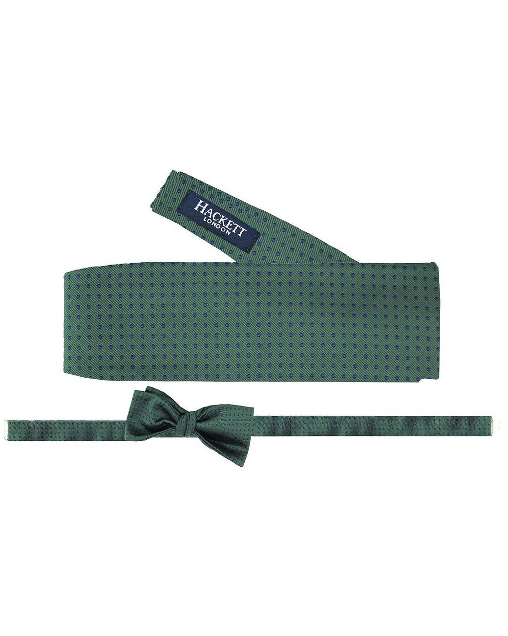 Hackett Green Printed Silk Dark Bow Ties for men