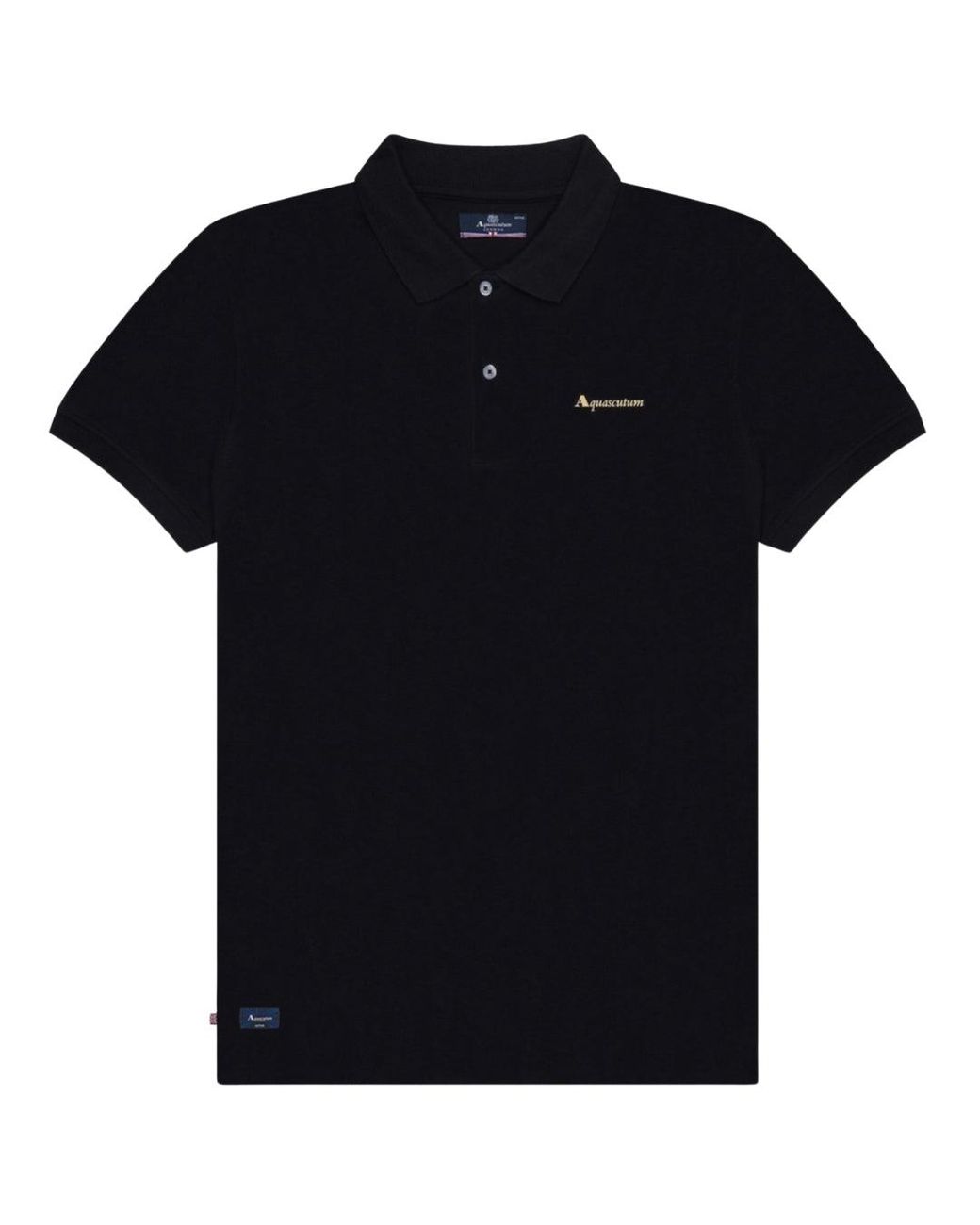 Aquascutum Black Active Cotton Polo Dry-Fit Shirt for men