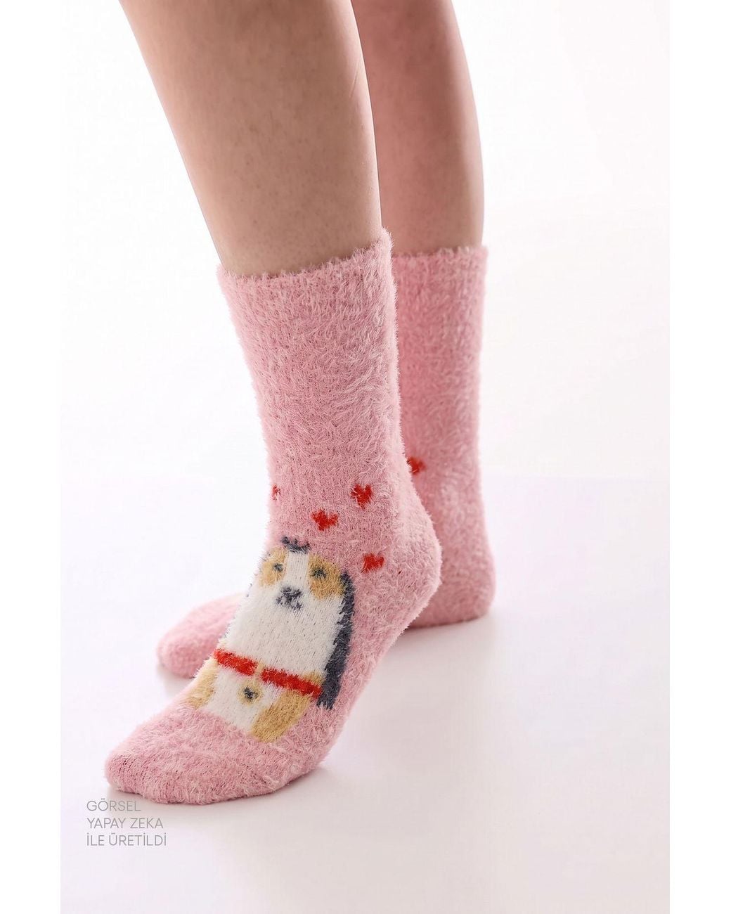 Penti Pink Cuteness Dog Pattern Crew Socks