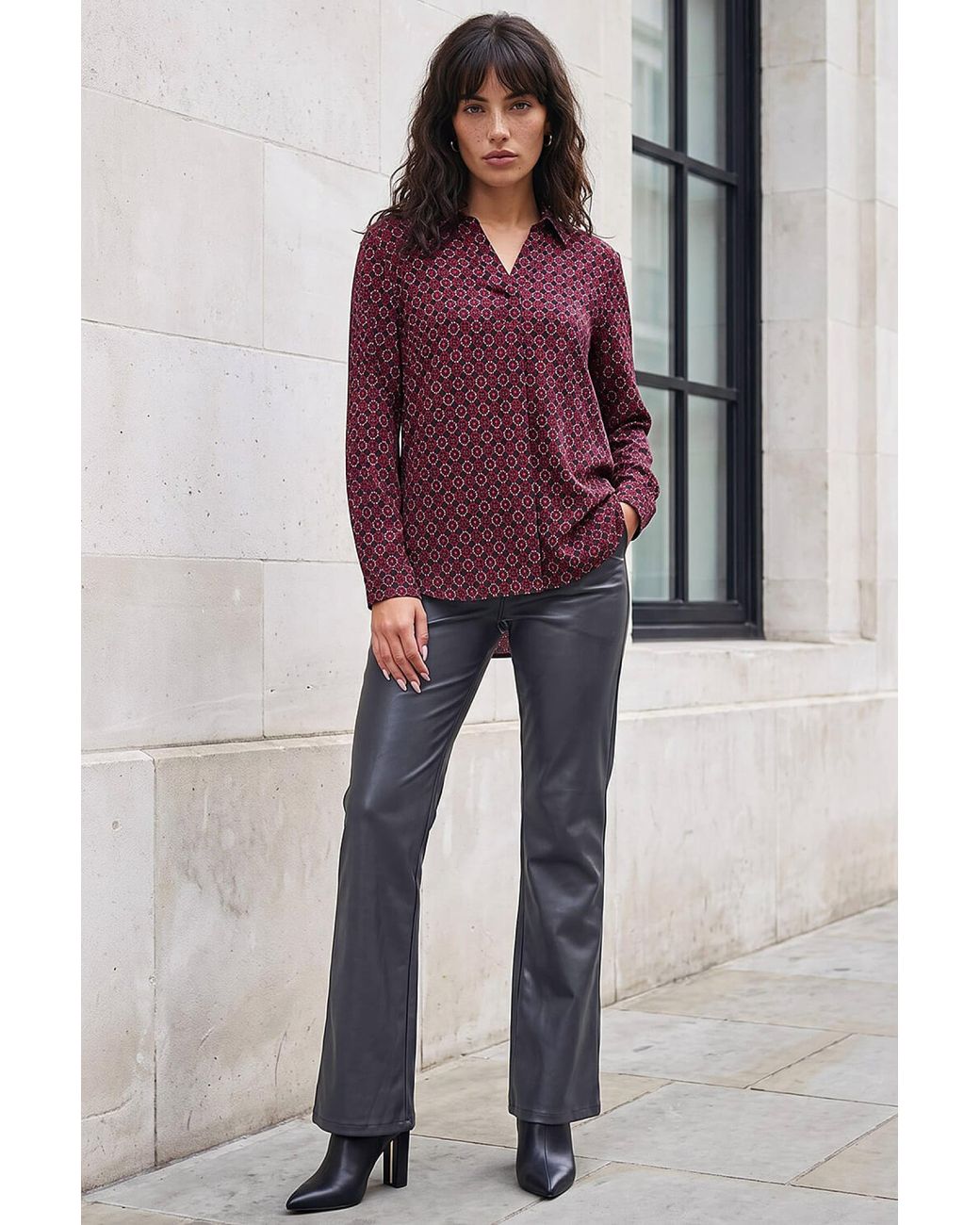 Roman Purple Geo Puff Print Shirt