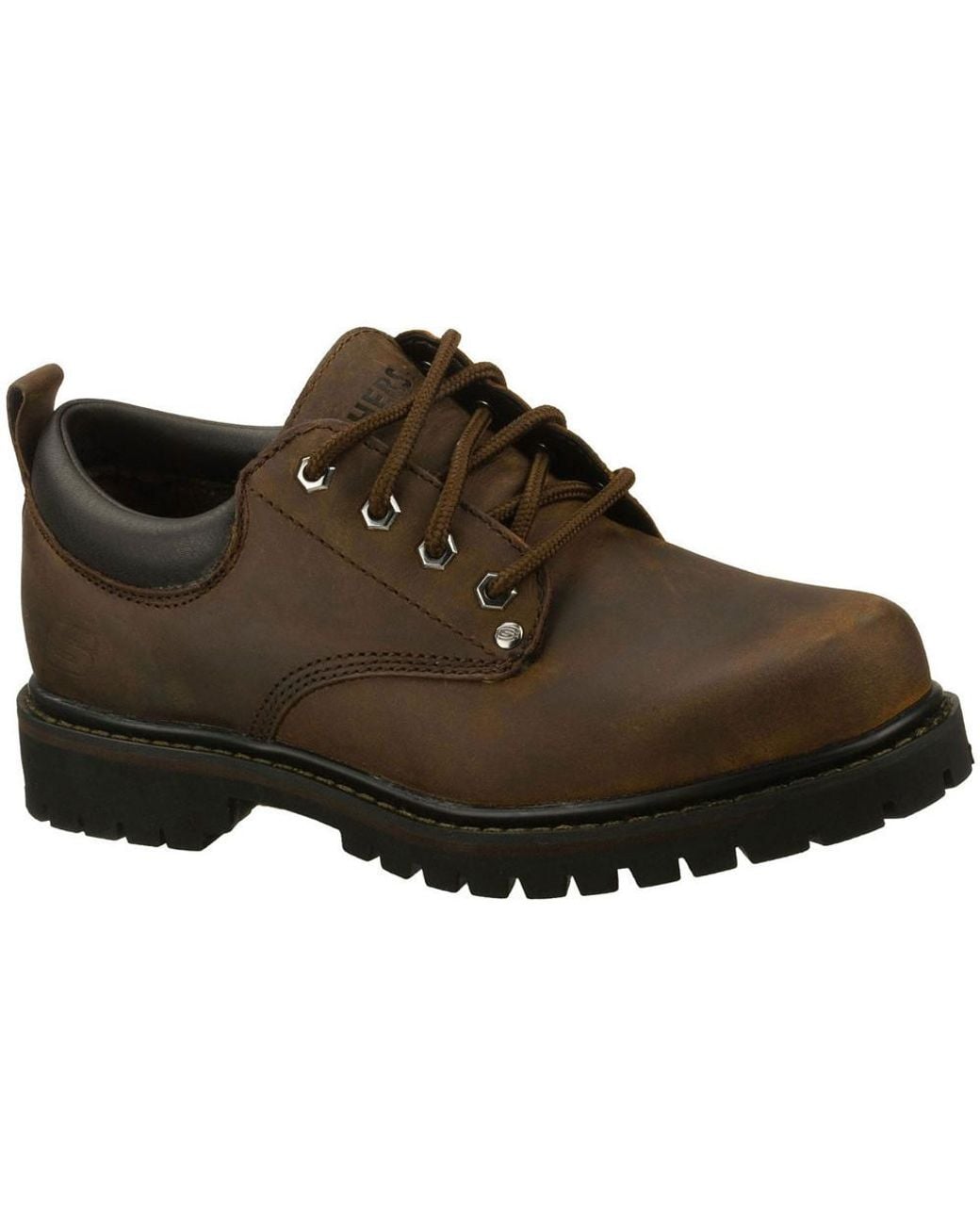 Skechers Brown Tom Cats Lace Up Padded Thick Leather Oxford Shoes for men