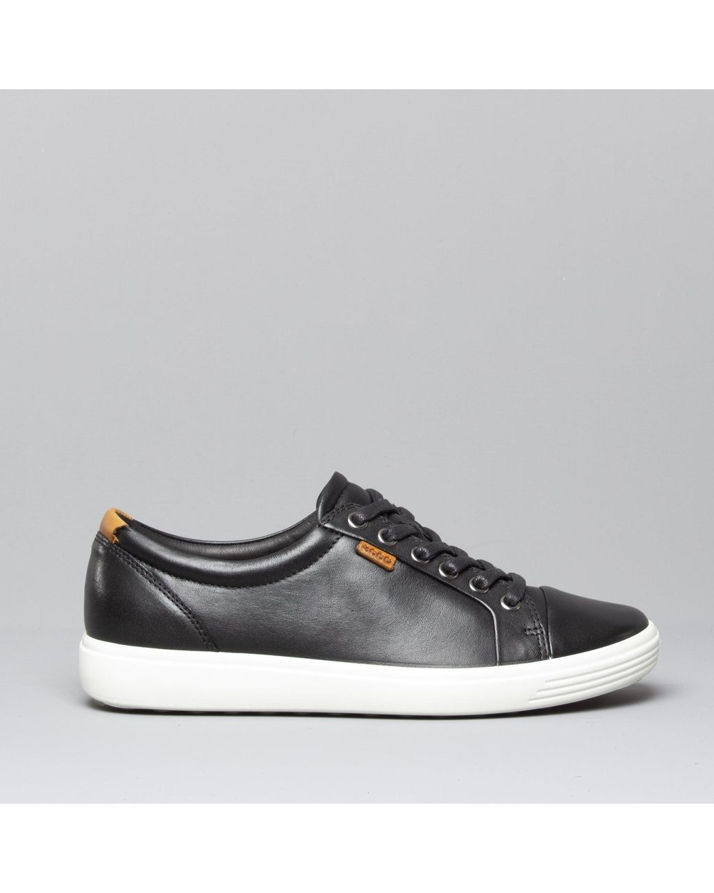 Ecco Gray Soft 7 Leather Casual Trainers