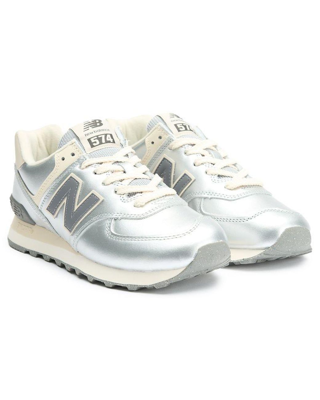 New Balance White 574 Trainers