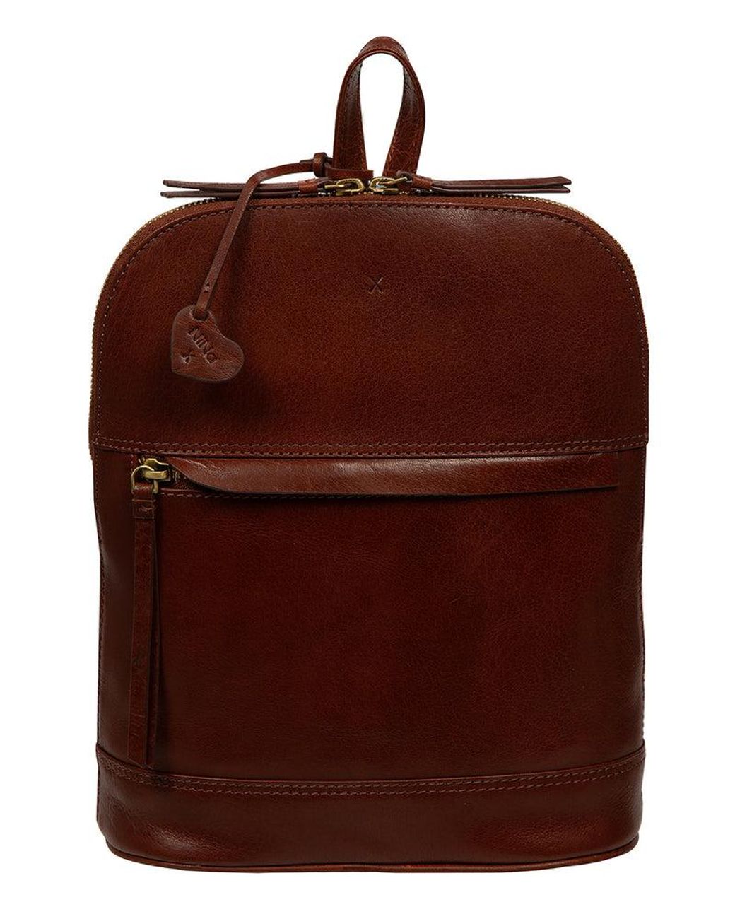 NiNa Amora Brown 'Antonia' Conker Leather Backpack