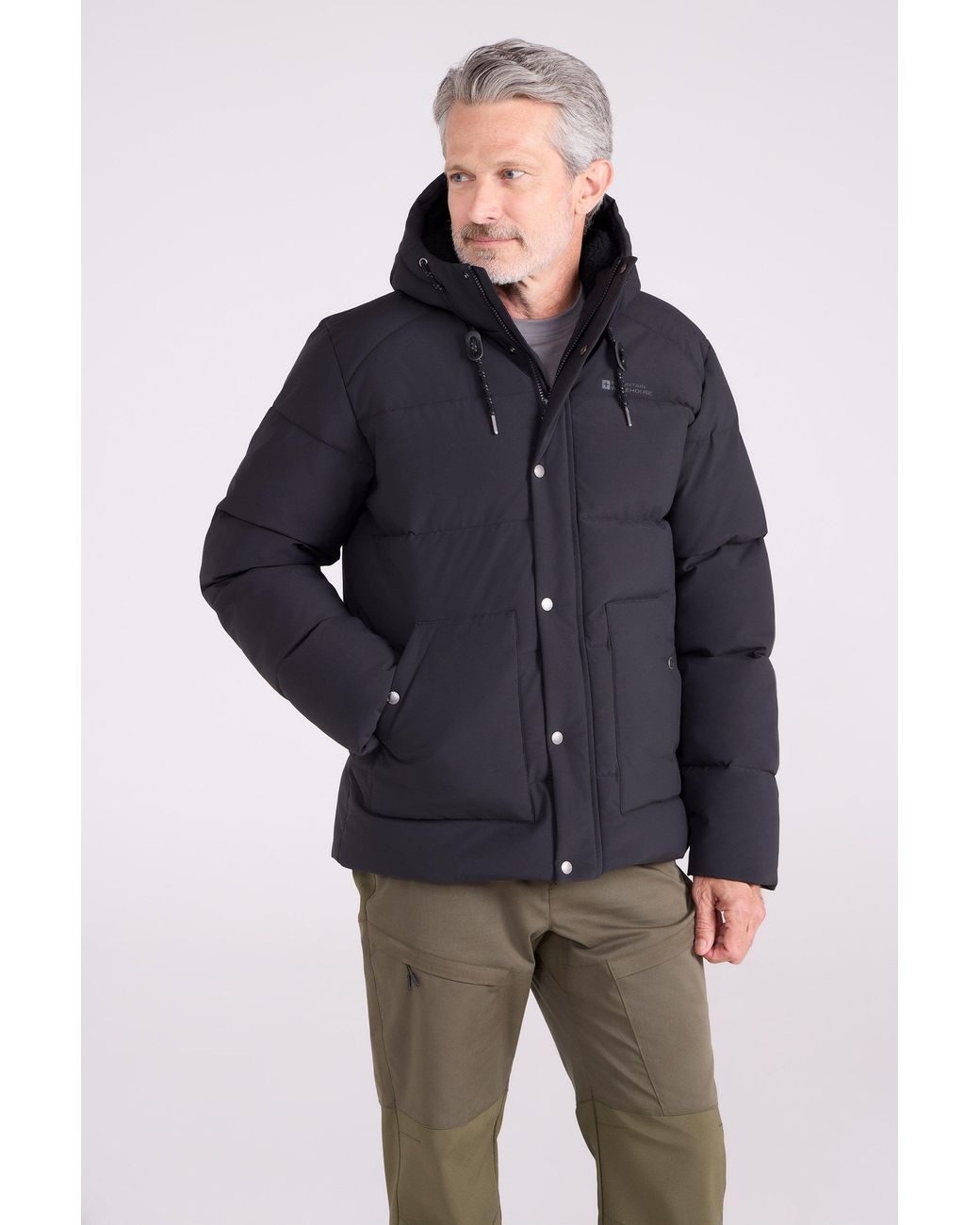 Mountain Warehouse Blue 'Manta' Borg Lined Jacket Isotherm Water Resistant Padded Coat for men
