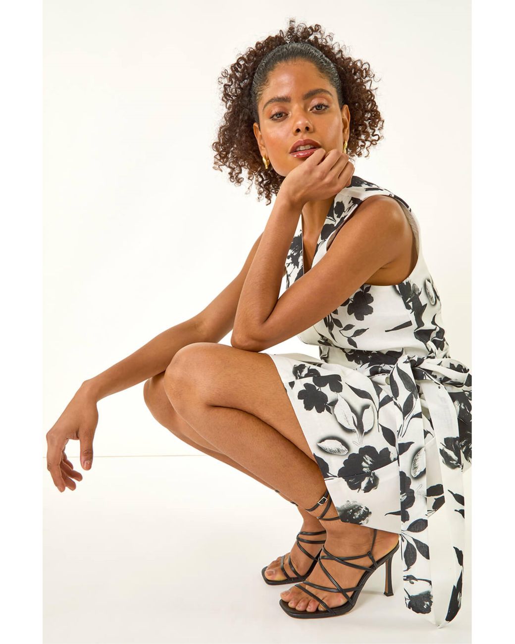 D.u.s.k Brown Floral Wrap Dress