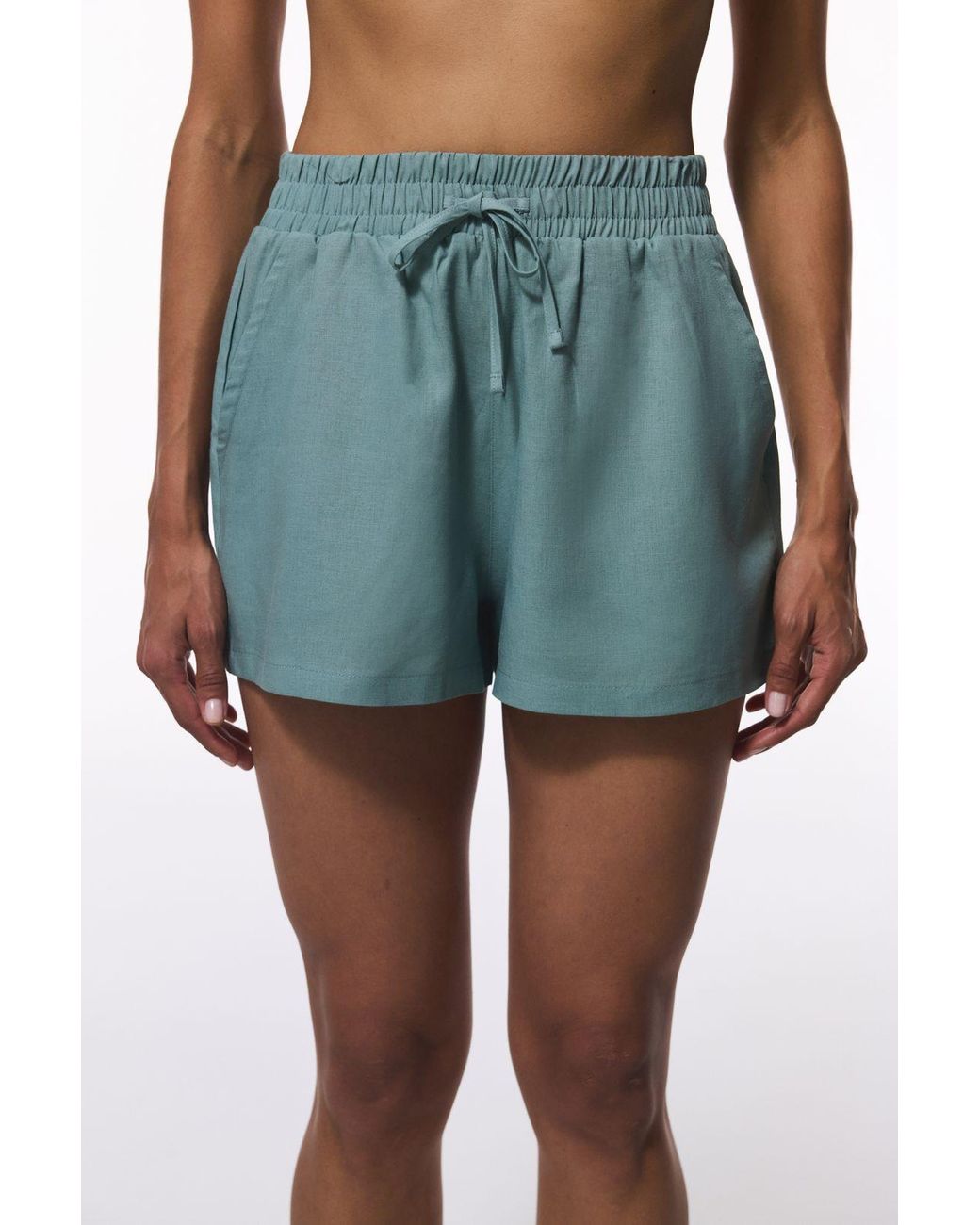 Penti Blue Mid-Waist Woven Runner Shorts