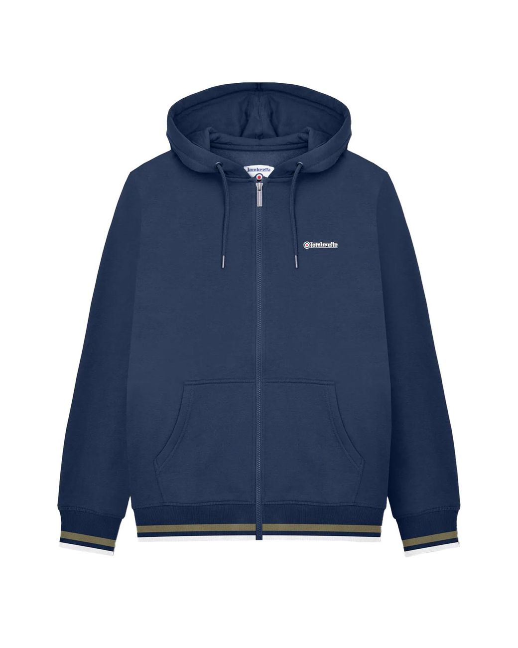 Lambretta Blue Aw24 Full Zip Hoodie /Khaki) for men