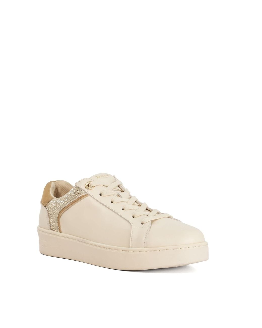 Dune Natural Elli Lace Up Chunky Flatform Trainers