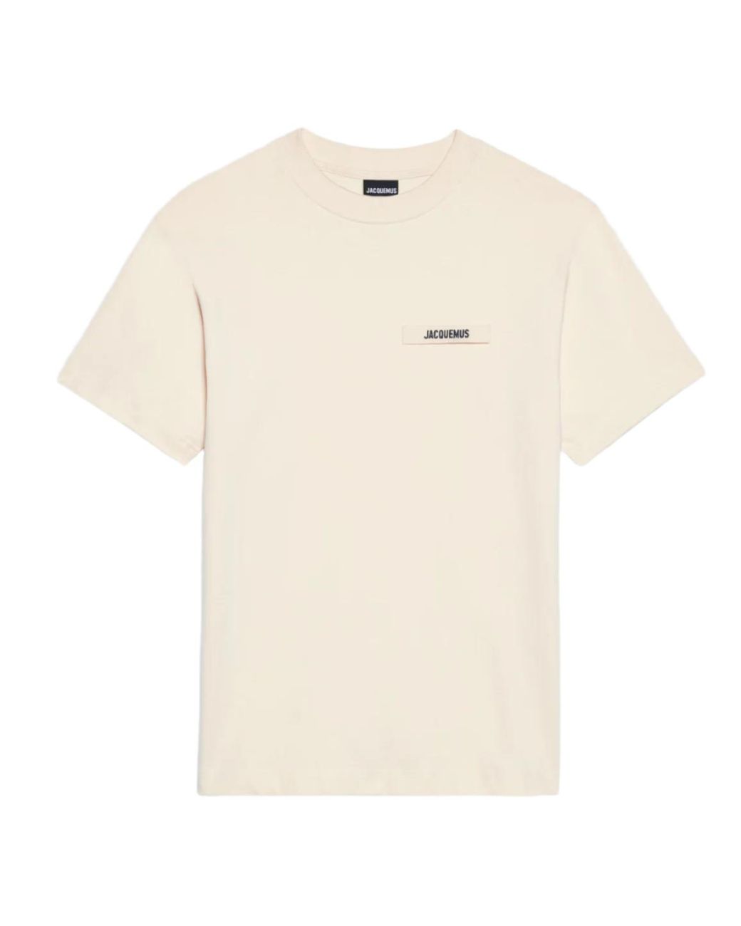 Jacquemus Natural Gros Grain Logo-Patch T-Shirt for men
