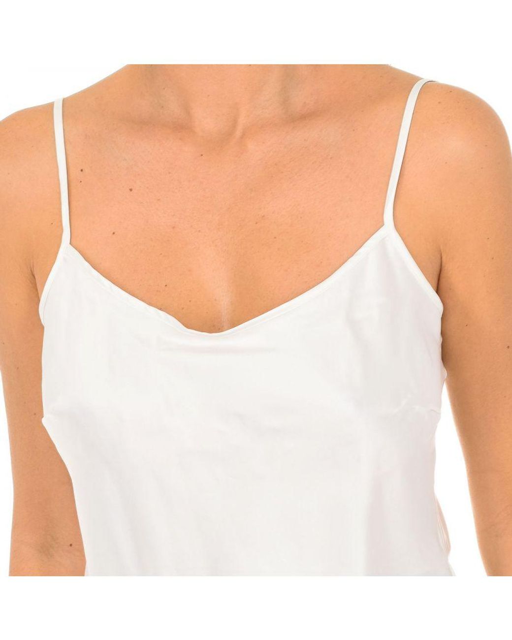 Dim White Lovable L07Wv Thin Strap Satin T-Shirt