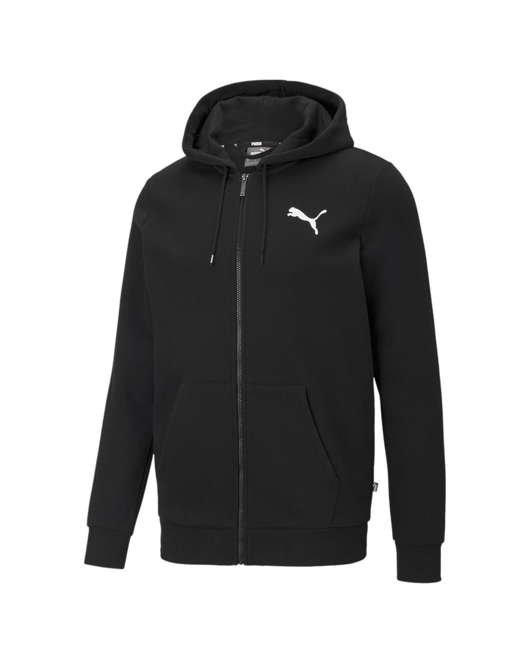 PUMA Black Essentials Full-Zip Logo Hoodie for men