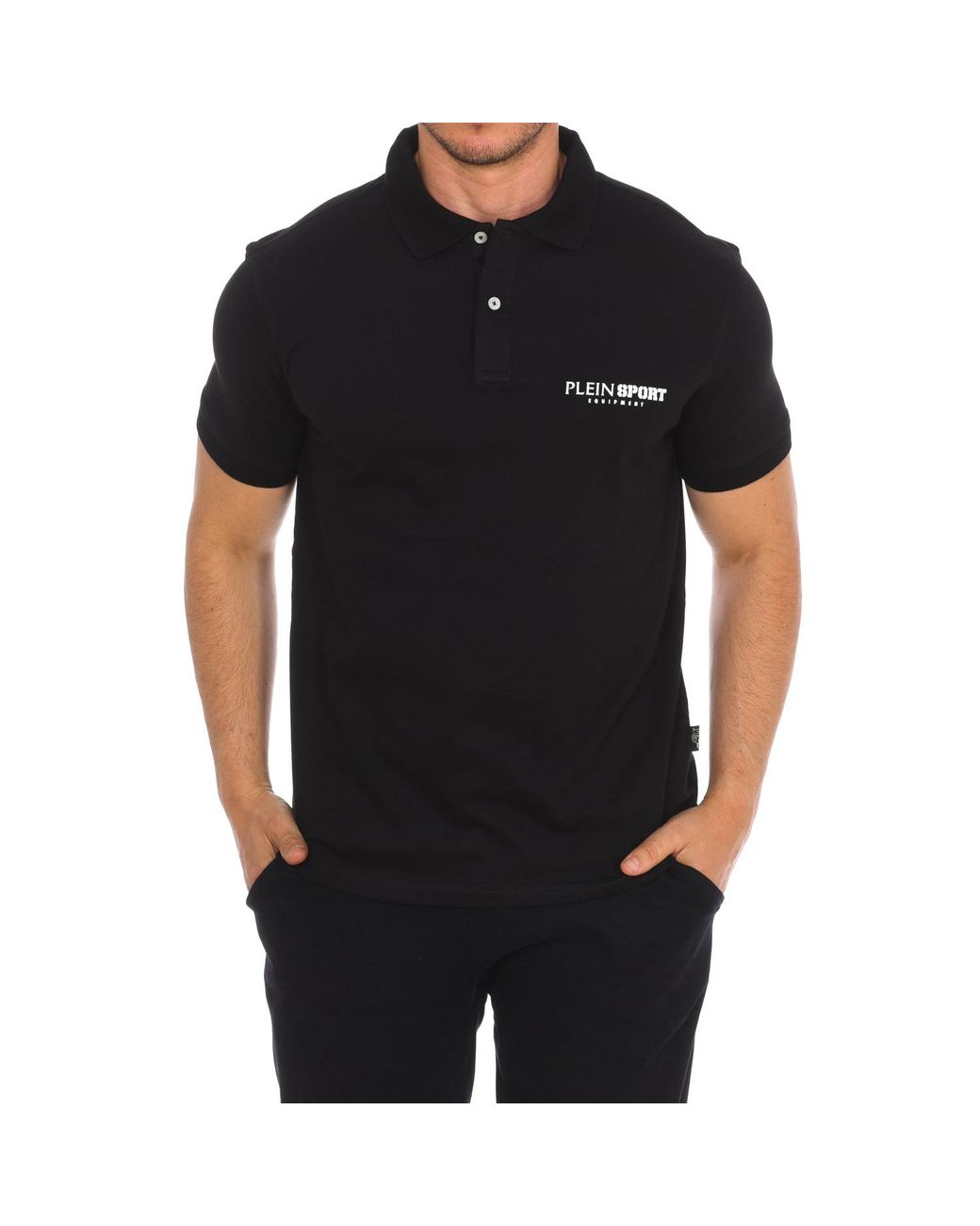 Philipp Plein Black Pips500 Short Sleeve Polo for men