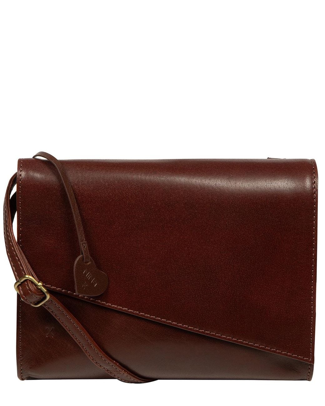 NiNa Amora Brown 'Natalina' Conker Leather Cross Body Bag
