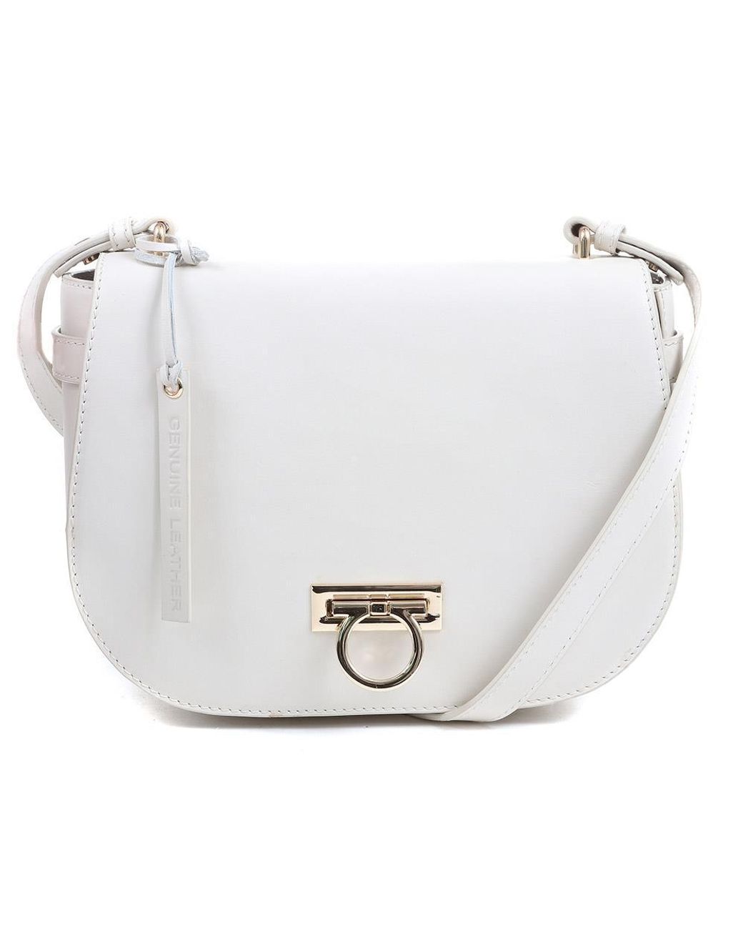 Jones Bootmaker White Leather Saddle Bag