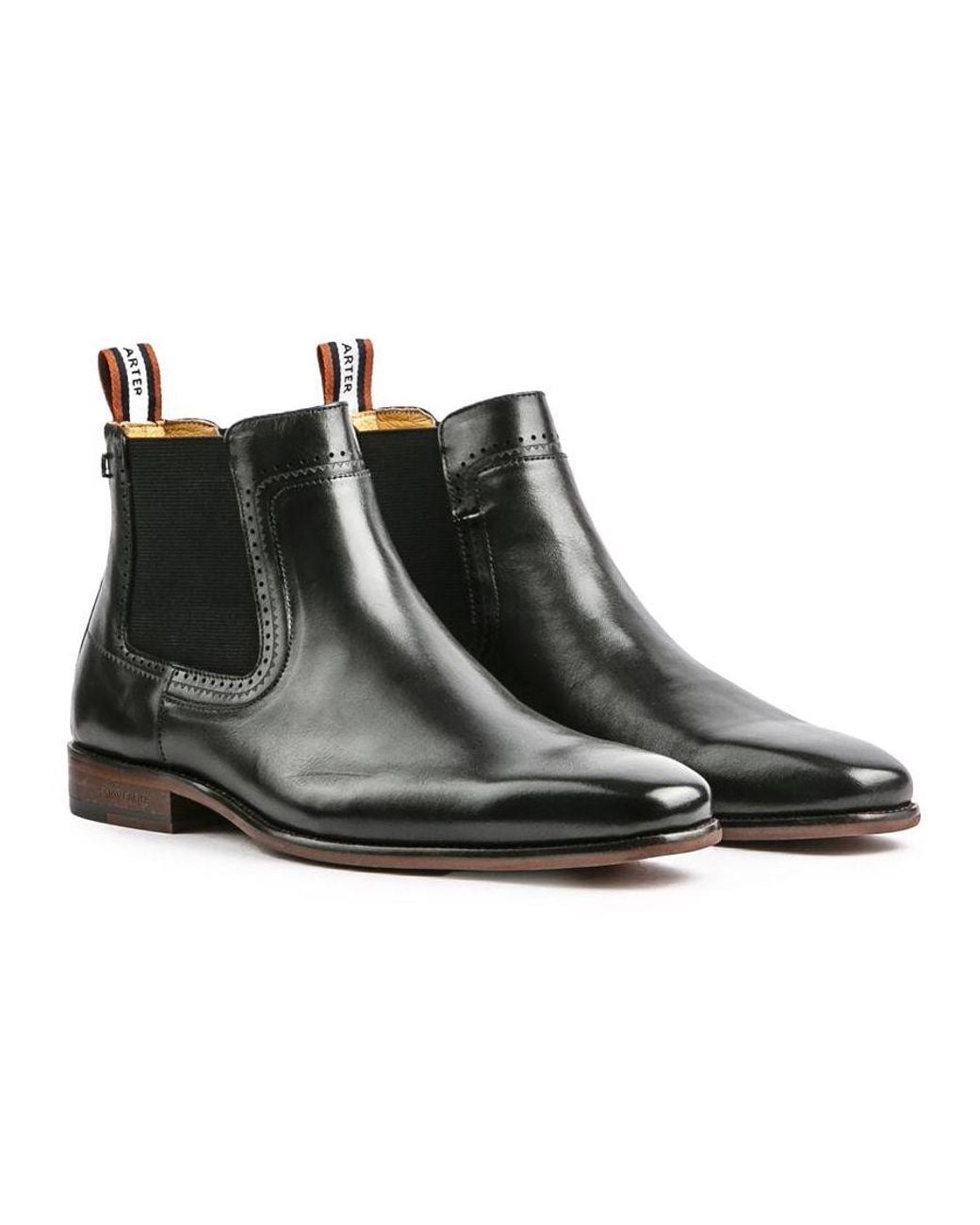 Simon Carter Black Terrier Chelsea Boots for men