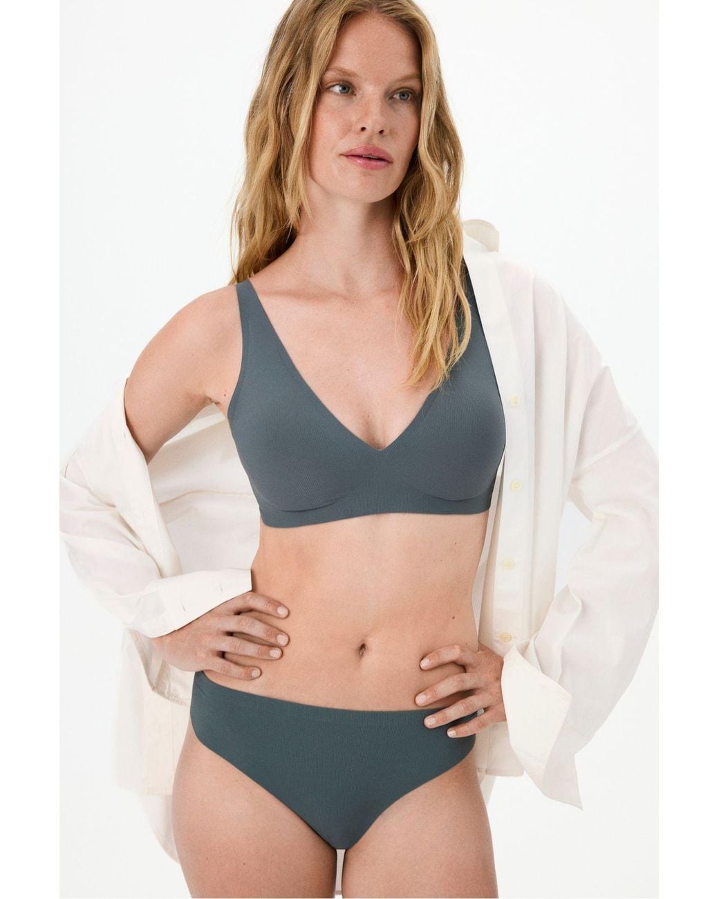 Penti Gray No-Show Fit Decolette Padded Bra