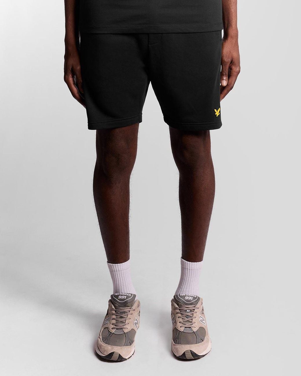 Lyle & Scott Black Sports Tape Sweat Shorts for men