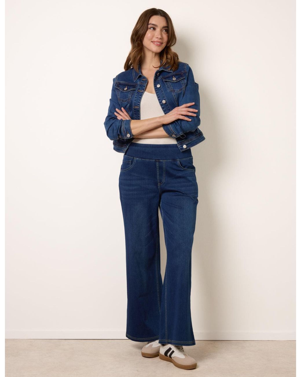 Blue Vanilla Blue Multi Stretch Deep Waistband Trousers