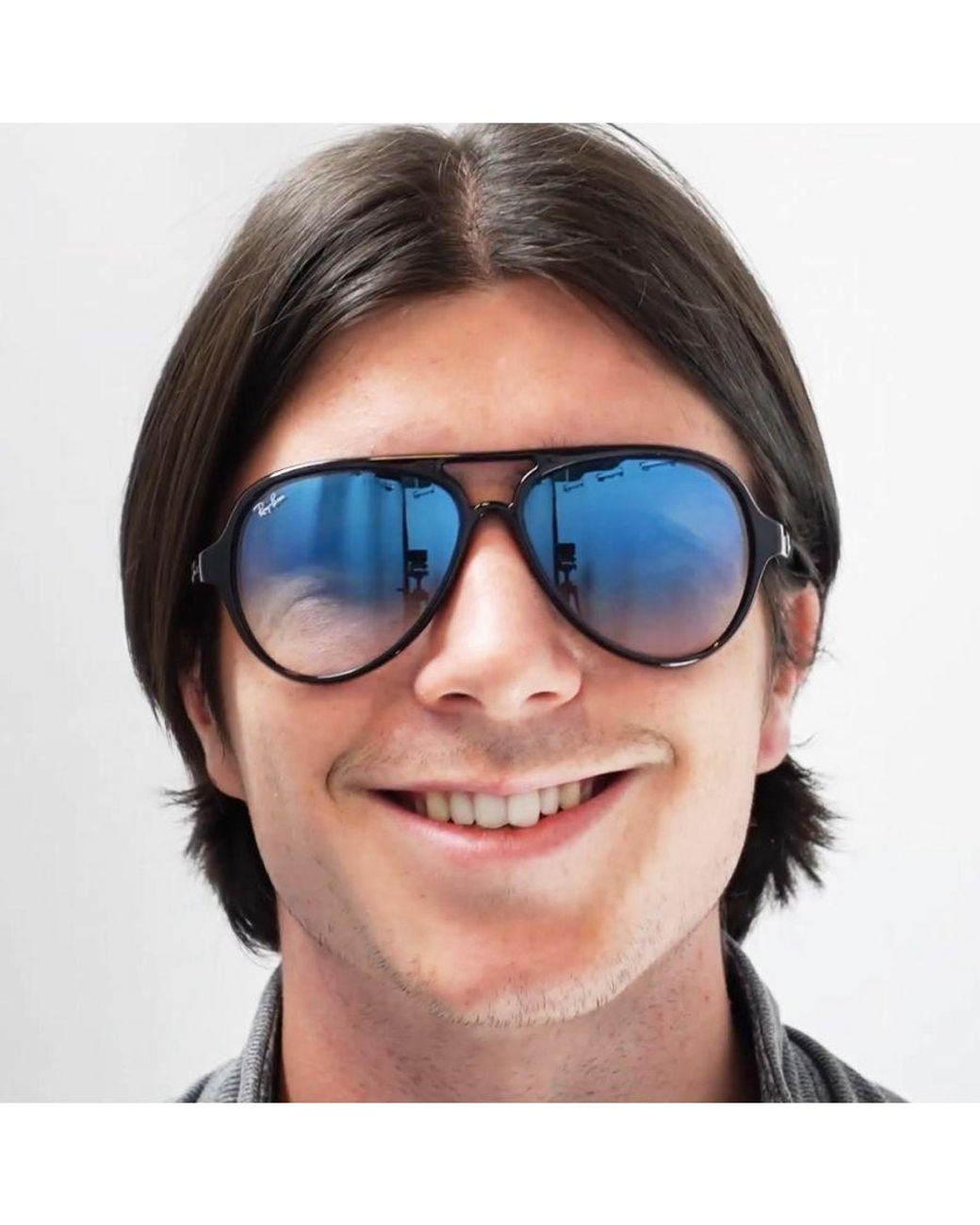 Ray-Ban Brown Retro Aviator Gradient Sunglasses