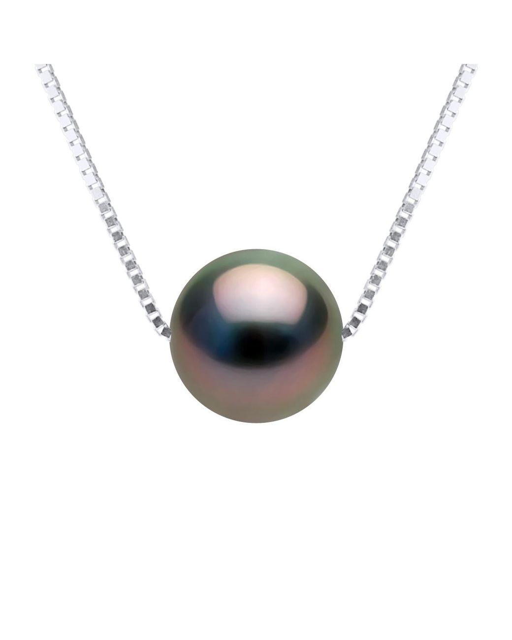 Diadema Ketting Tahitian Pearl Ronde 9-10 Mm Venetiaans Keten 925 in het Blue