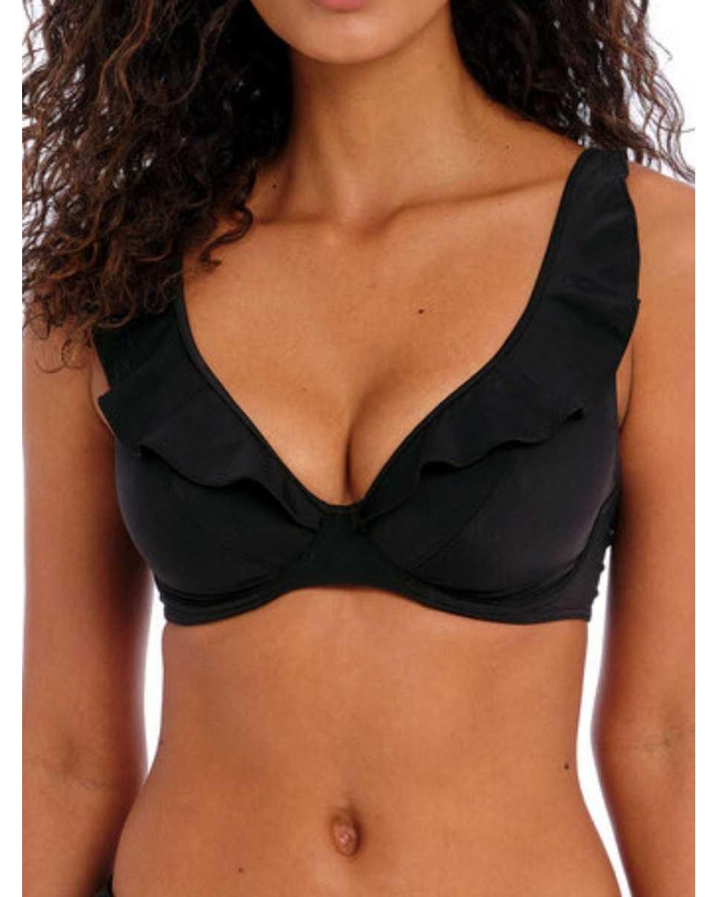 Freya Black Jewel Cove High Apex Bikini Top