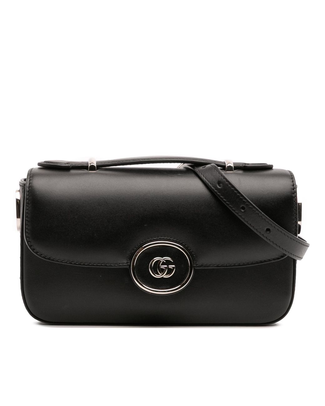 Gucci Black Leather Crossbody Gg Logo