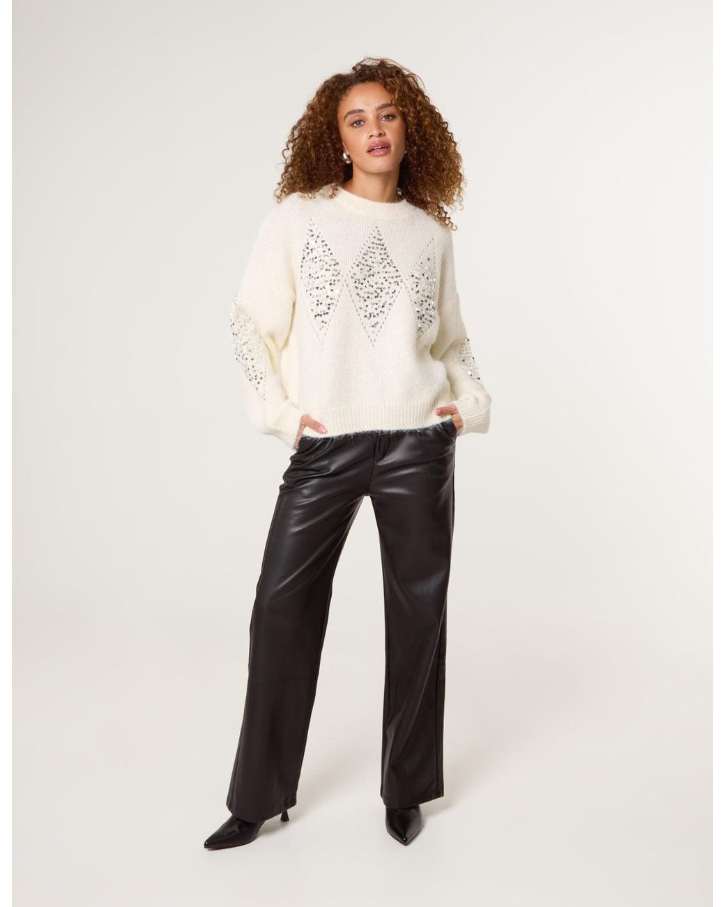 Blue Vanilla White Diamond Sequin Jumper