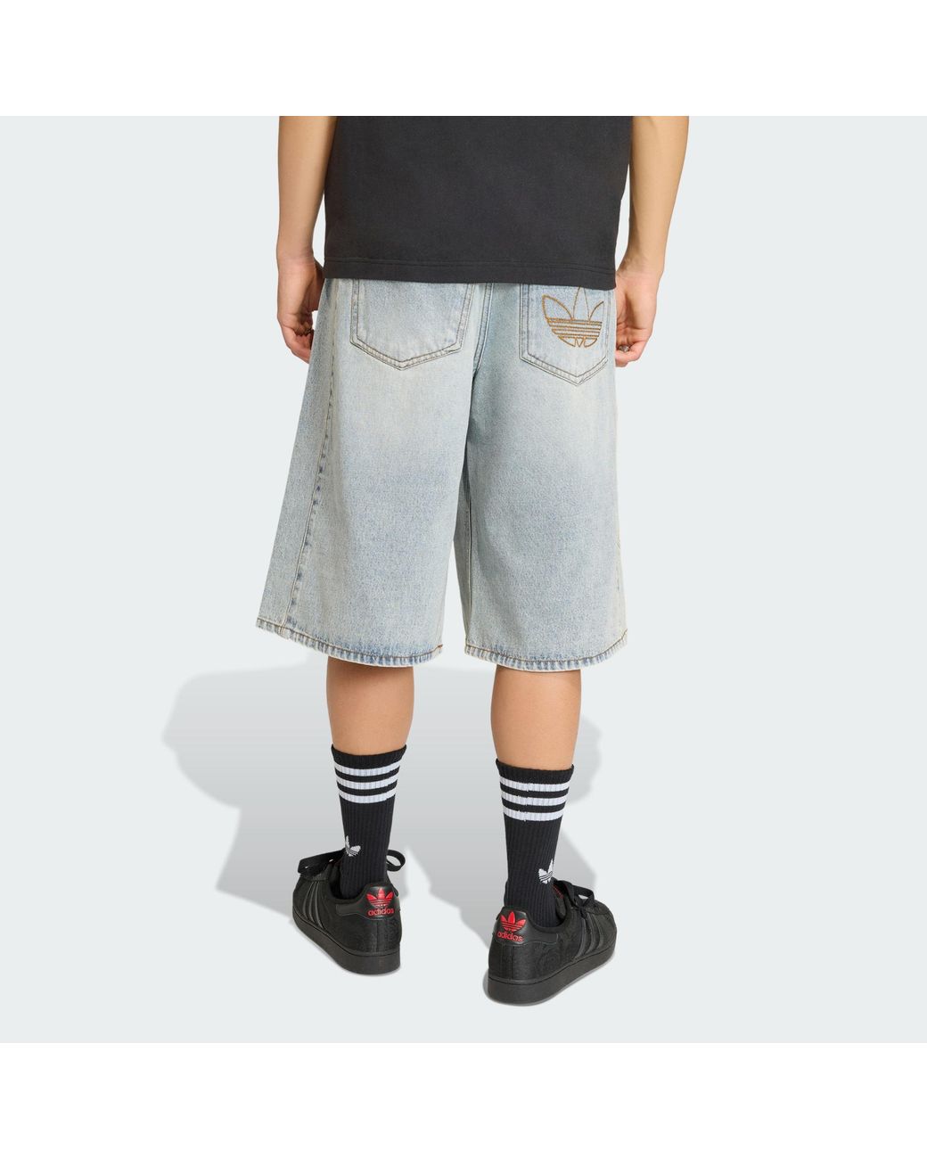 Adidas Originals Gray Denim Jorts for men