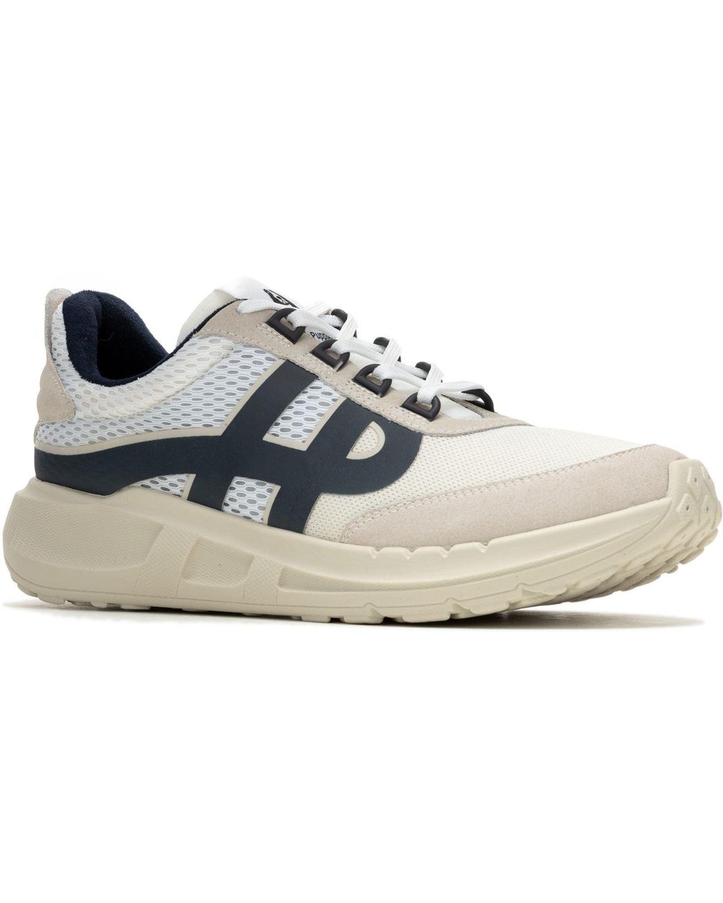 Hush Puppies White Seventy8 Retro Runner Suede Trainers for men