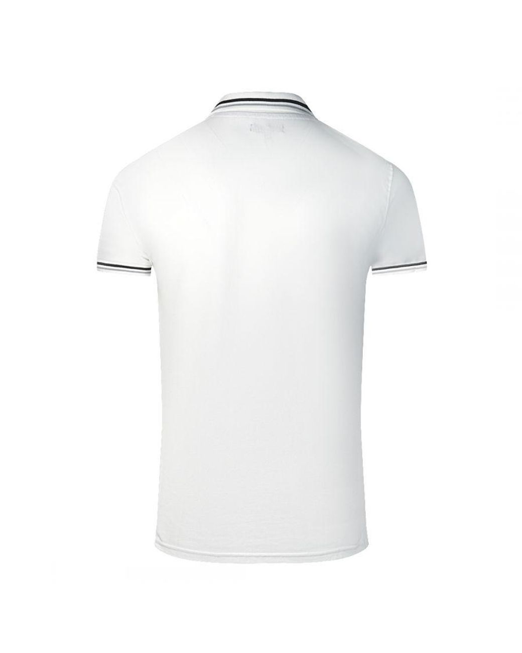 Roberto Cavalli White Twinned Tipped Collar Polo Shirt Cotton for men