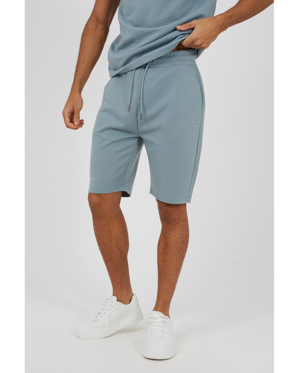 Brave Soul Blue Light Elasticated Waist Shorts for men