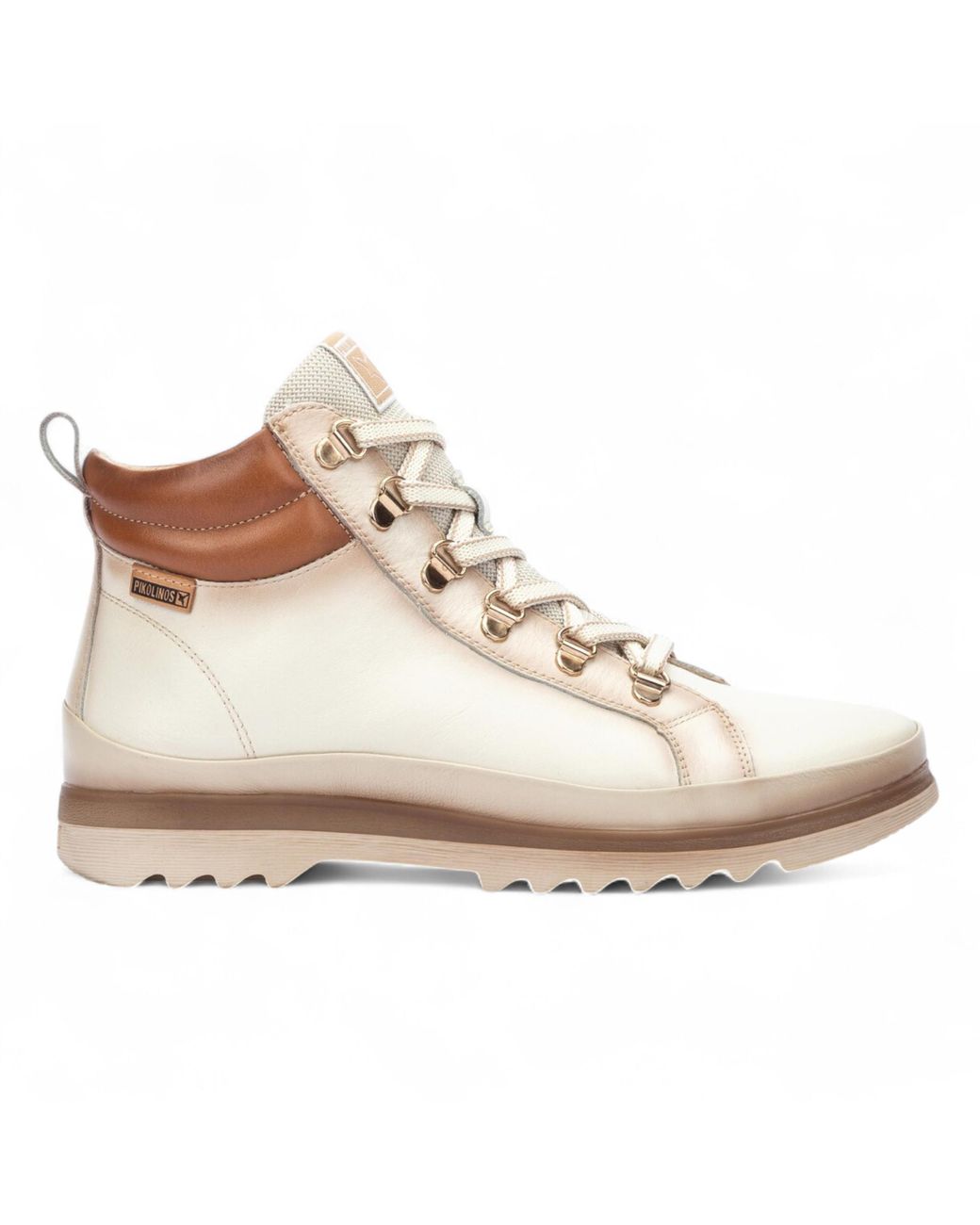 Pikolinos Natural Nata Leather Ankle Trainers Boots