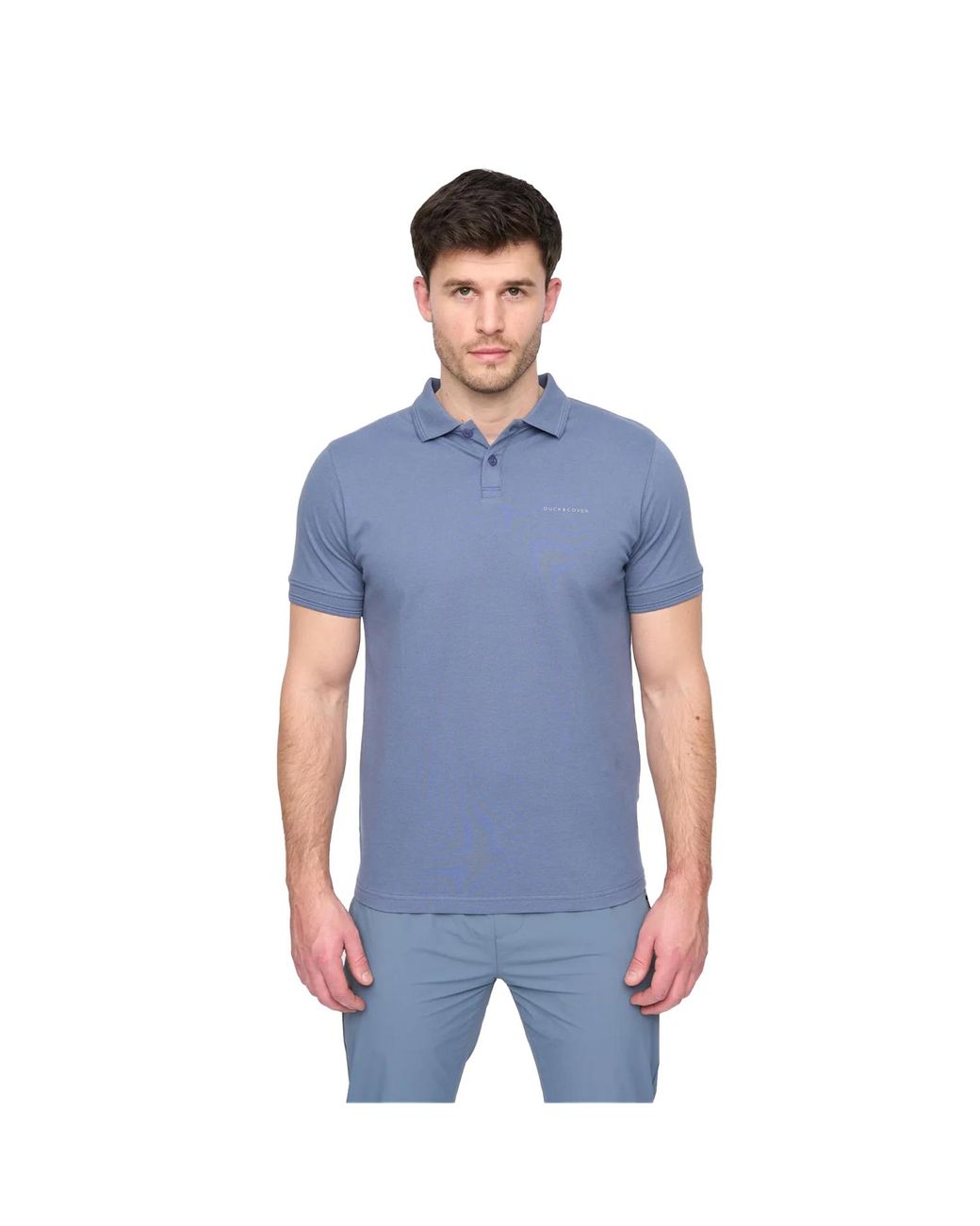 Duck and Cover Blue Limatar Short-Sleeved Polo Shirt (Light Denim) for men