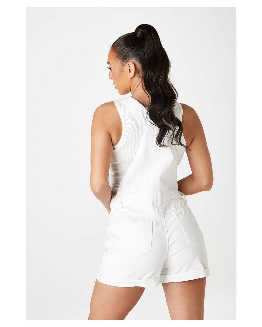 Urban Bliss White Short Dungaree