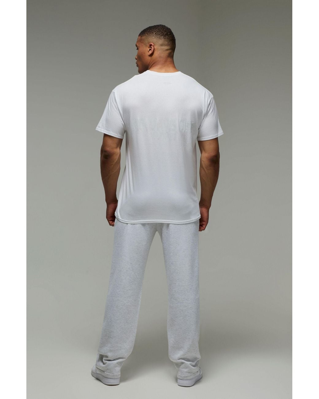 BoohooMAN Gray Active Straight Leg Dash Sweatpants for men