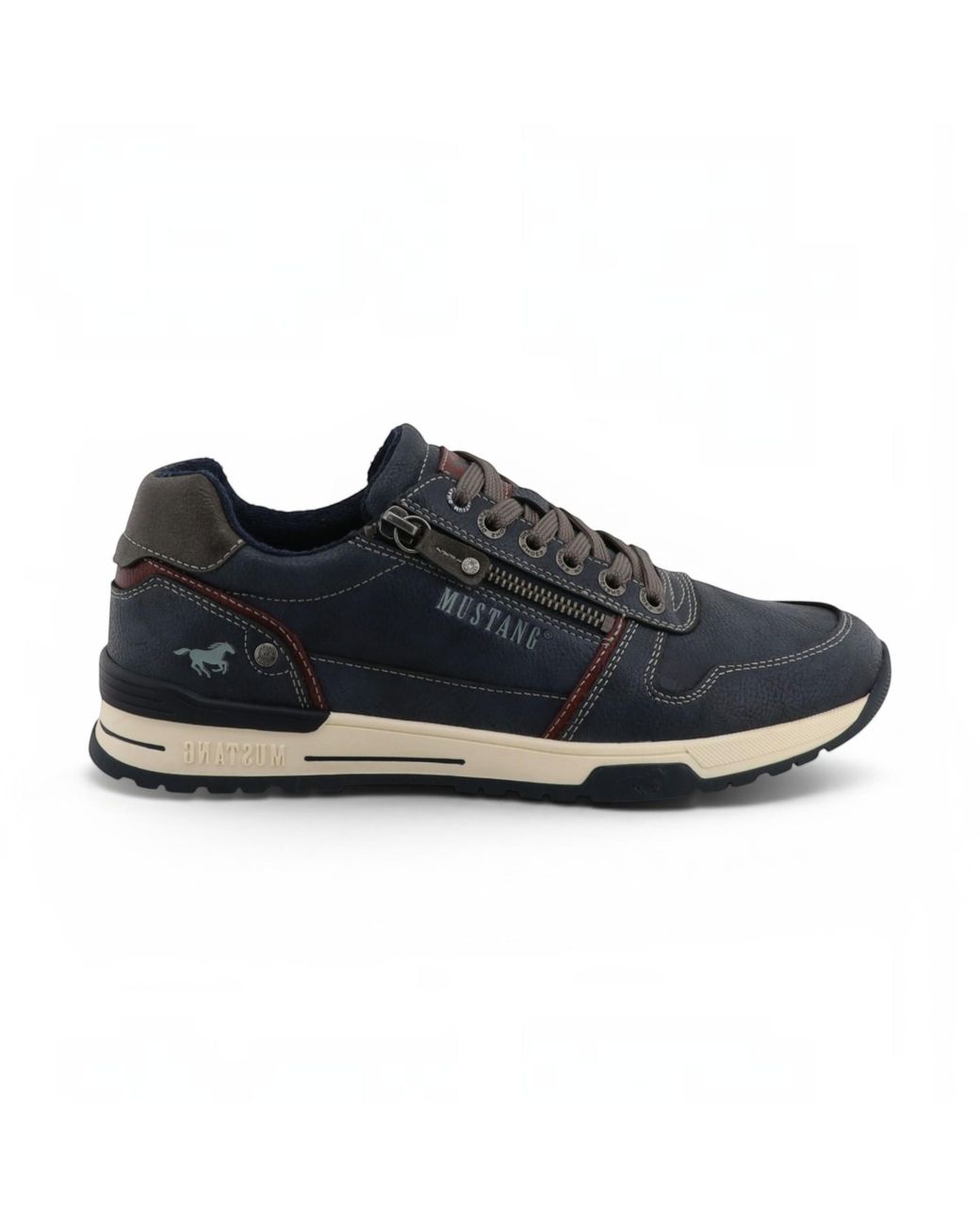 Mustang Black Faux Leather Trainer Sneaker Shoes for men