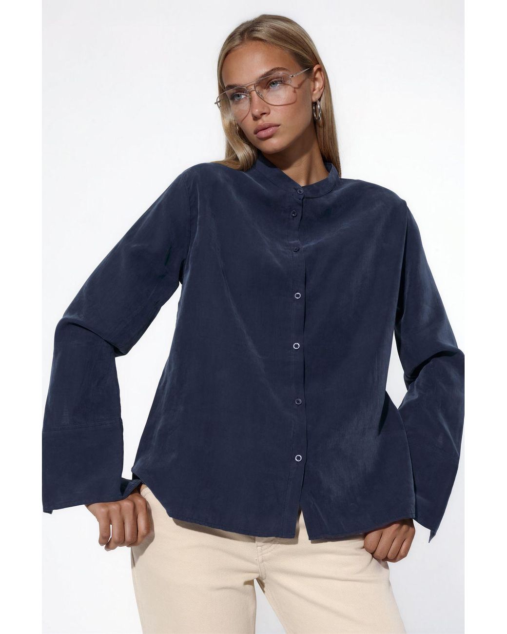Busem Blue Tencel-Blend Shirt