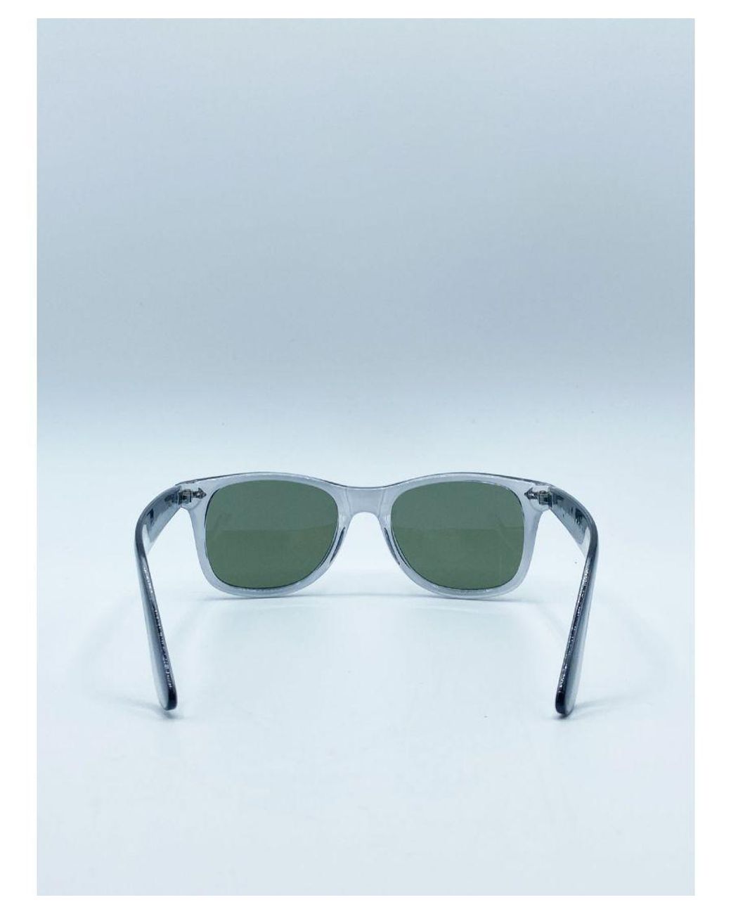 SVNX Blue Translucent Wayfarer With Khaki Lenses