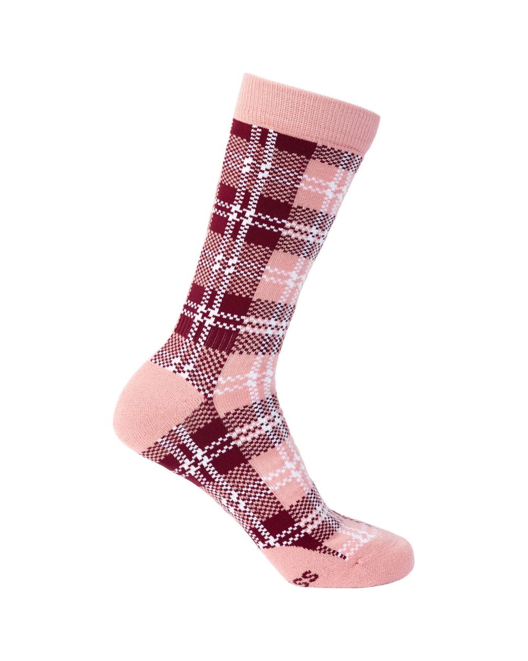 Trespass Pink Adult Fergus Checked Socks (Dark Cherry)