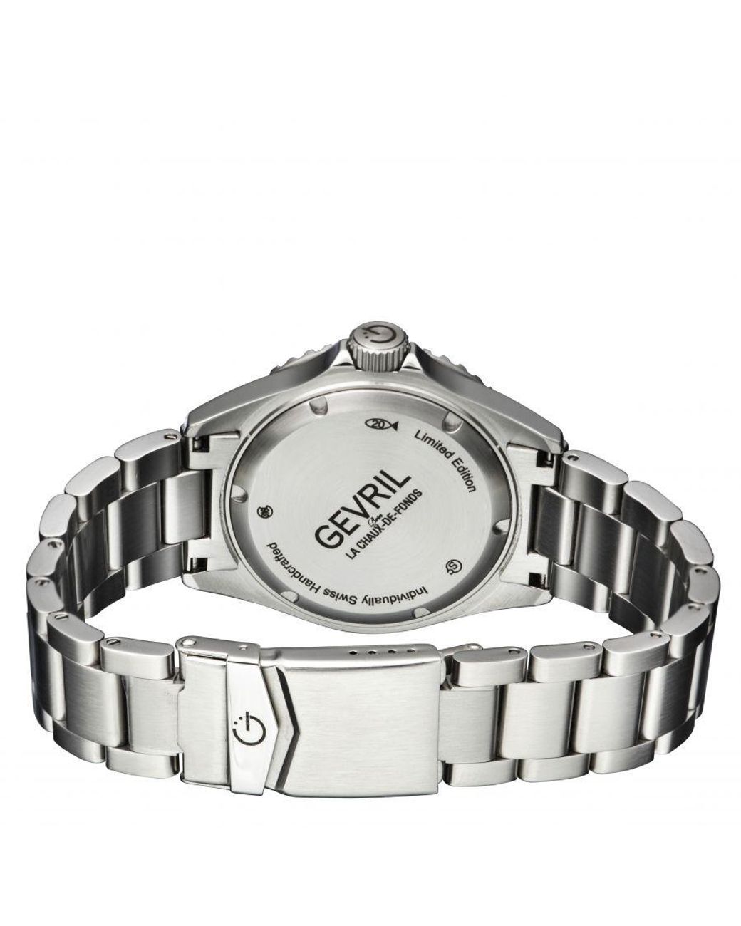 Gevril Metallic Wall Street 4850A Swiss Automatic, Sw220 Stainless Steel Luminous Date Watch for men