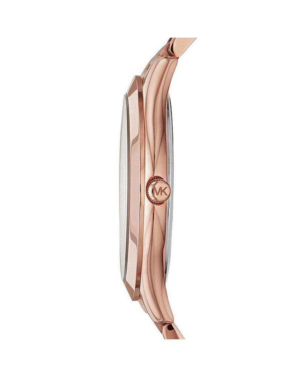 Michael Kors Metallic Mk3197 Runway Rose Dial Rose-Tone Watch