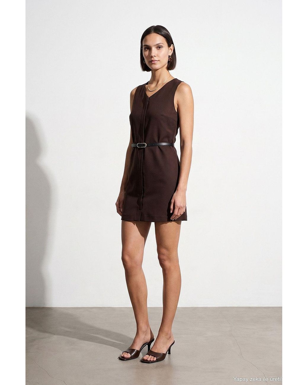 Dilvin Brown Tencel Maxi Dress