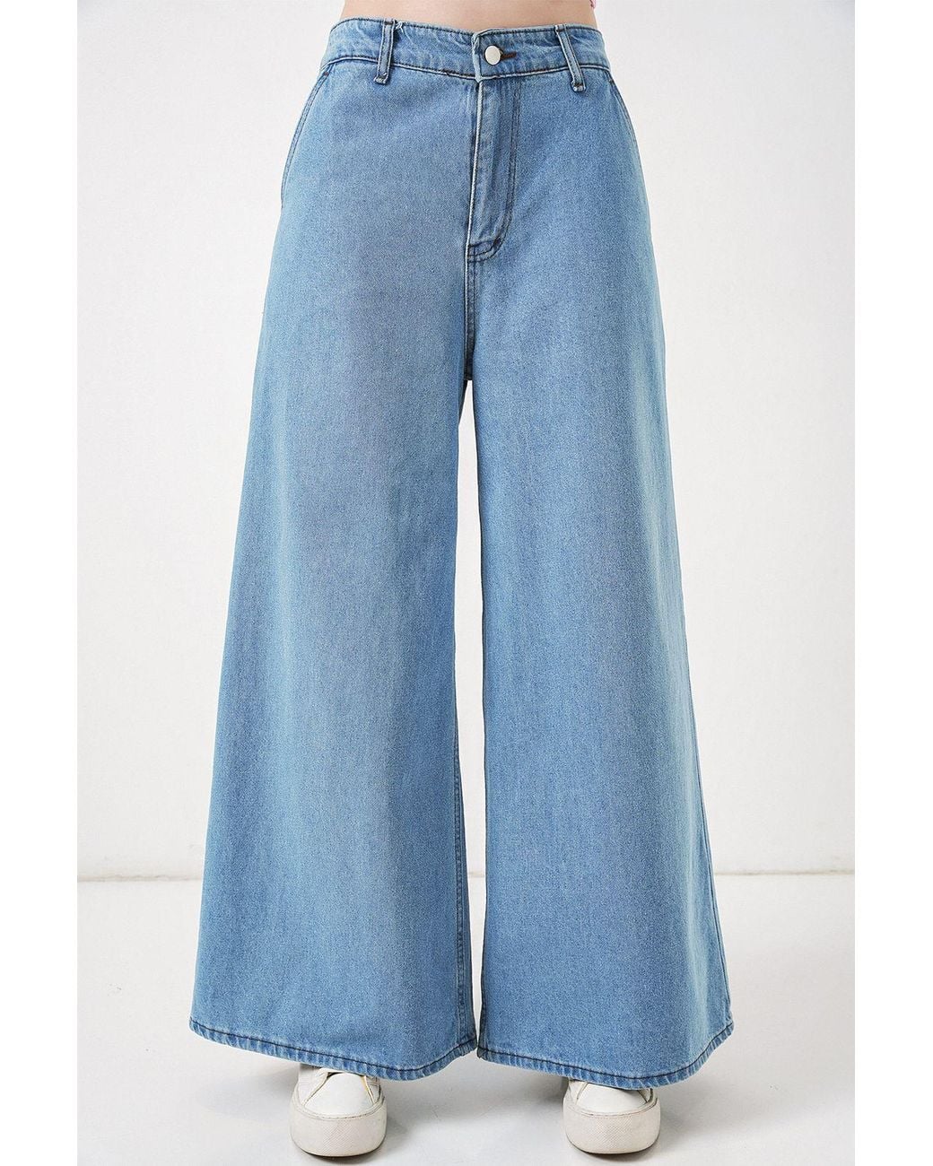 Bigdart Blue High Waist Wide Leg Denim Jeans
