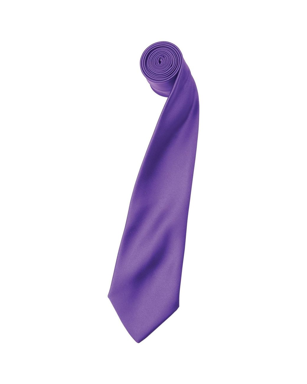 PREMIER Purple Plain Satin Tie (Narrow Blade) (Rich) for men