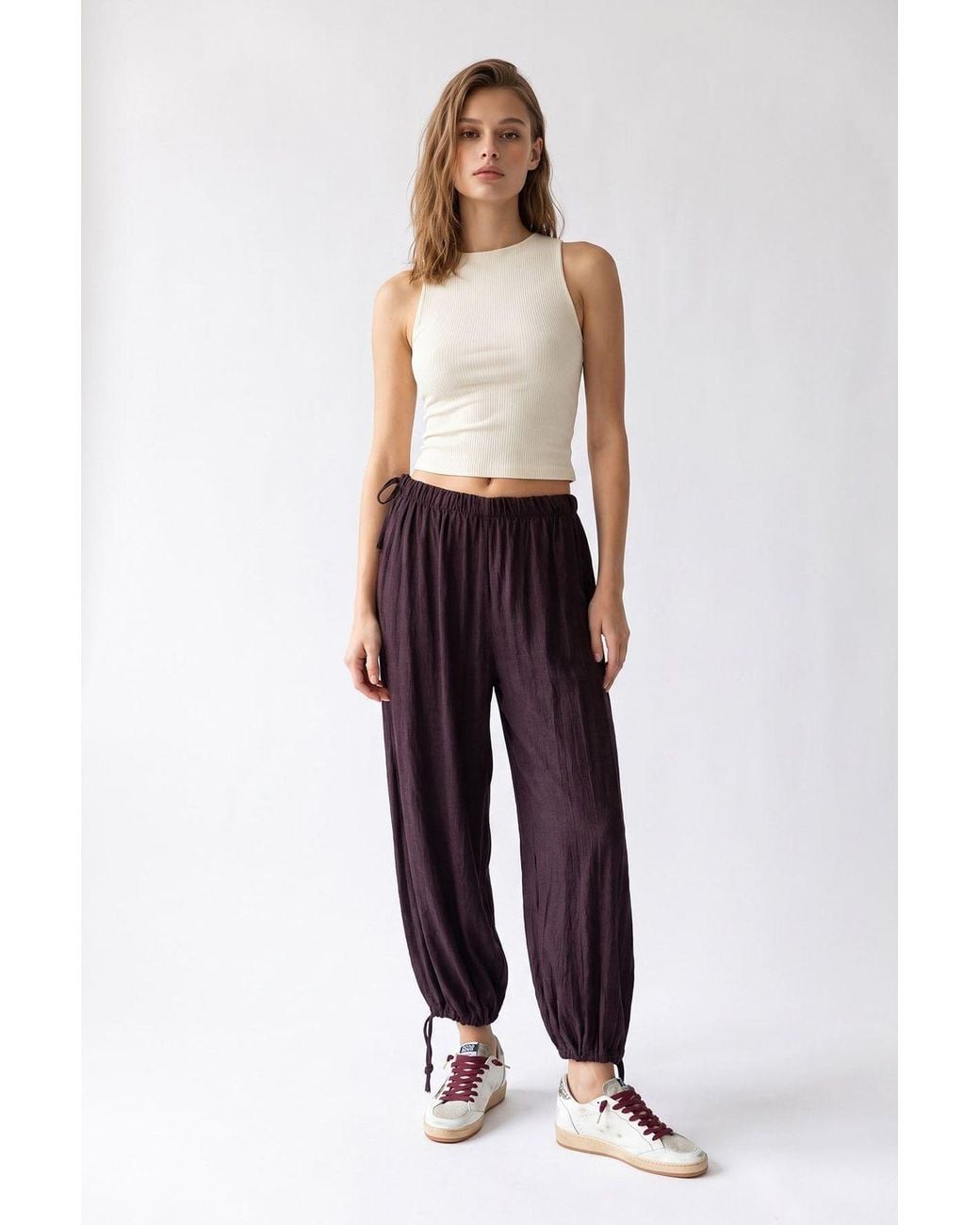 MixRay Blue Tencel Straight-Leg Pants