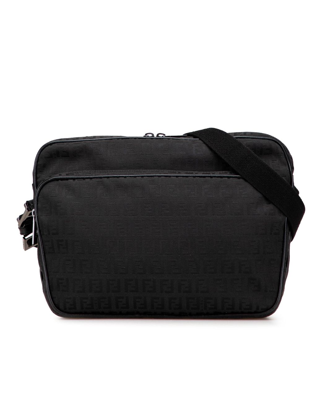 Fendi Black Pre-Owned Zucchino Canvas Crossbody